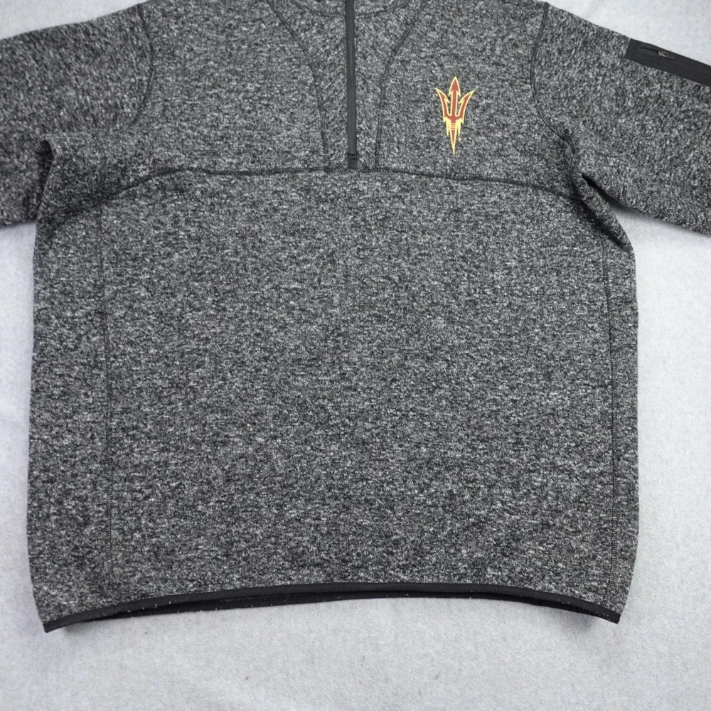 Arizona State Sun Devils ASU Pullover Mens 3XL Gray Heather Zip Sweater Antigua - Picture 5 of 16